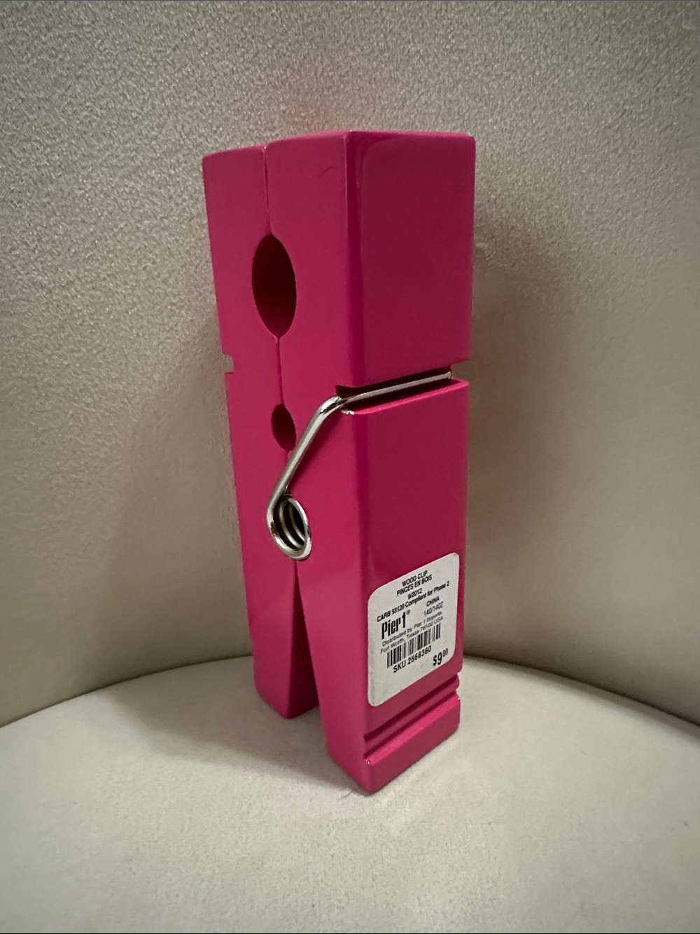 Pier 1 Oversized Hot Pink Decorative Clothespin